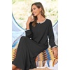 image:imageEkouaer Women Robe Zipper House Coat Full Length Nightgowns with PocketsBlack