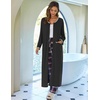 image:imageEkouaer Women Robe Zipper House Coat Full Length Nightgowns with PocketsBlack