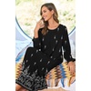 image:imageEkouaer Women Robe Zipper House Coat Full Length Nightgowns with PocketsBlack Ethnic Print