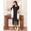 image:imageEkouaer Women Robe Zipper House Coat Full Length Nightgowns with PocketsBlack Feather