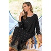 image:imageEkouaer Women Robe Zipper House Coat Full Length Nightgowns with PocketsBlack Feather
