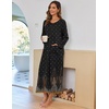 image:imageEkouaer Women Robe Zipper House Coat Full Length Nightgowns with PocketsBlack Feather