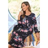 image:imageEkouaer Women Robe Zipper House Coat Full Length Nightgowns with PocketsBlack Floral