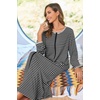 image:imageEkouaer Women Robe Zipper House Coat Full Length Nightgowns with PocketsBlack Stripes