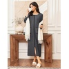image:imageEkouaer Women Robe Zipper House Coat Full Length Nightgowns with PocketsBlack Stripes