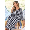image:imageEkouaer Women Robe Zipper House Coat Full Length Nightgowns with PocketsBlack and White Plaid