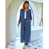 image:imageEkouaer Women Robe Zipper House Coat Full Length Nightgowns with PocketsBlue