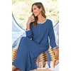 image:imageEkouaer Women Robe Zipper House Coat Full Length Nightgowns with PocketsBlue