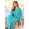 image:imageEkouaer Women Robe Zipper House Coat Full Length Nightgowns with PocketsBlue Floral