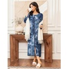 image:imageEkouaer Women Robe Zipper House Coat Full Length Nightgowns with PocketsBlue Tie Dye