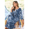 image:imageEkouaer Women Robe Zipper House Coat Full Length Nightgowns with PocketsBlue Tie Dye