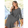 image:imageEkouaer Women Robe Zipper House Coat Full Length Nightgowns with PocketsDark Grey