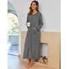 image:imageEkouaer Women Robe Zipper House Coat Full Length Nightgowns with PocketsDark Grey