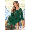 image:imageEkouaer Women Robe Zipper House Coat Full Length Nightgowns with PocketsGreen Ethnic Print