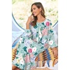 image:imageEkouaer Women Robe Zipper House Coat Full Length Nightgowns with PocketsGreen Floral