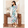 image:imageEkouaer Women Robe Zipper House Coat Full Length Nightgowns with PocketsGreen Floral