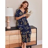 image:imageEkouaer Women Robe Zipper House Coat Full Length Nightgowns with PocketsYellow Leaves