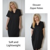 image:imageEkouaer Women Zipper Robes Short Bathrobe Lightweight House CoatBlack