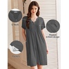 image:imageEkouaer Women Zipper Robes Short Bathrobe Lightweight House CoatDark Grey