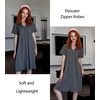 image:imageEkouaer Women Zipper Robes Short Bathrobe Lightweight House CoatDark Grey