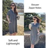 image:imageEkouaer Women Zipper Robes Short Bathrobe Lightweight House CoatDark Grey