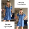 image:imageEkouaer Women Zipper Robes Short Bathrobe Lightweight House CoatDeep Blue