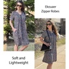 image:imageEkouaer Women Zipper Robes Short Bathrobe Lightweight House CoatFloral Blue