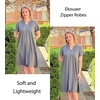 image:imageEkouaer Women Zipper Robes Short Bathrobe Lightweight House CoatLight Grey