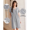 image:imageEkouaer Women Zipper Robes Short Bathrobe Lightweight House CoatLight Grey