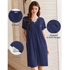 image:imageEkouaer Women Zipper Robes Short Bathrobe Lightweight House CoatNavy Blue