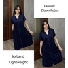 image:imageEkouaer Women Zipper Robes Short Bathrobe Lightweight House CoatNavy Blue