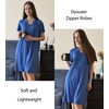 image:imageEkouaer Women Zipper Robes Short Bathrobe Lightweight House CoatRoyal Blue
