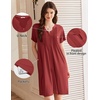 image:imageEkouaer Women Zipper Robes Short Bathrobe Lightweight House CoatWine Red