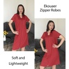 image:imageEkouaer Women Zipper Robes Short Bathrobe Lightweight House CoatWine Red