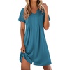 image:imageEkouaer Women Zipper Robes Short Bathrobe Lightweight House CoatBlue Green